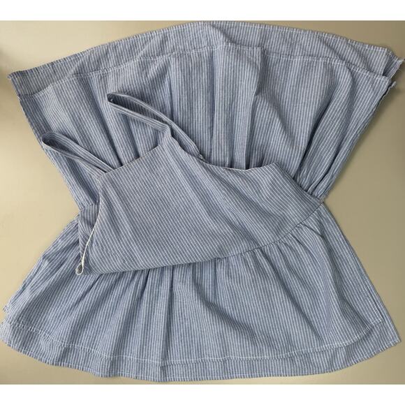 PPLA Womens Peplum Tank Top S Blue White Stripe Open Sides Festival Boho Beachy - Picture 7 of 10